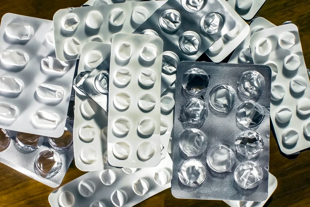 Photo of empty medicine pack medications