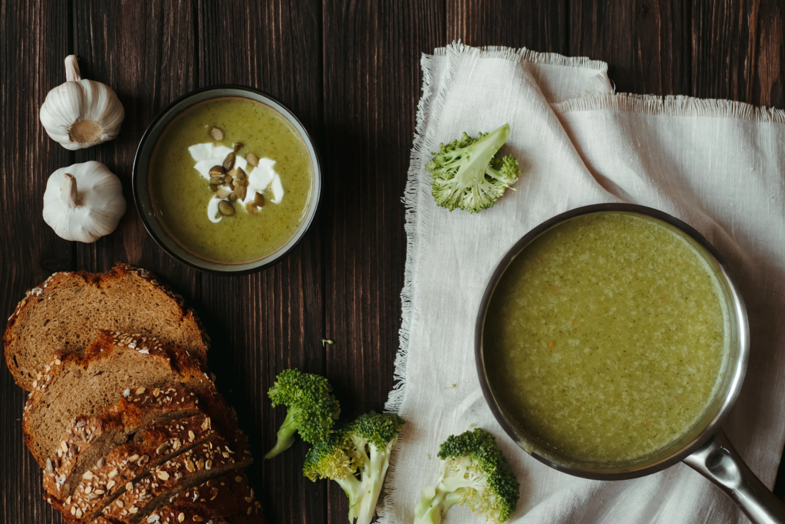 photo of green soup for healthy diet one pot meal