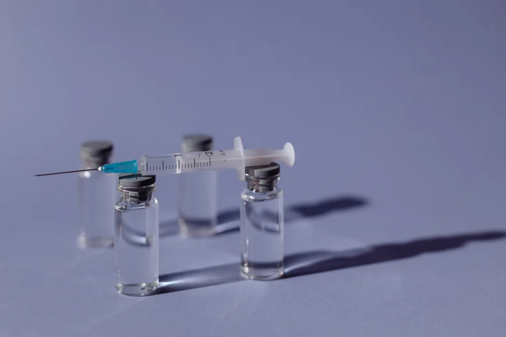photo of hcg injection and vials