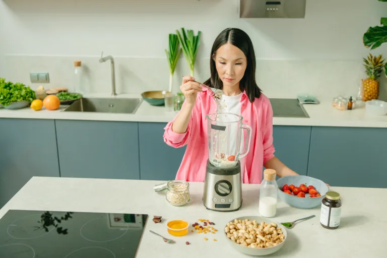 woman preparing healthy culinary food-for child