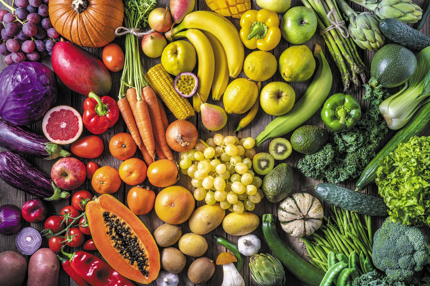 plant-based fruits and vegetables different types