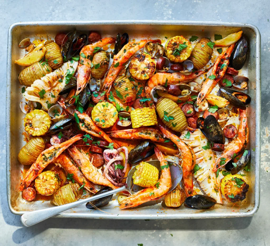 cooked seafood in a pan for weight loss
