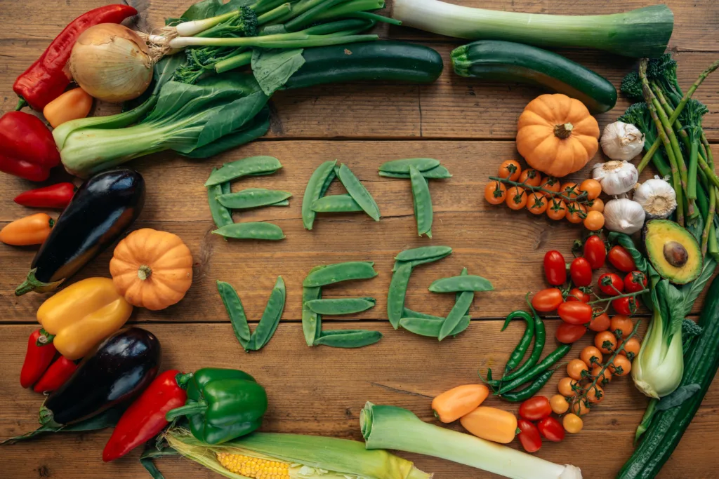 different types of vegetables for vegetarian