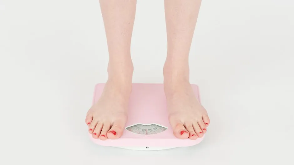 weight loss woman in weighing scale
