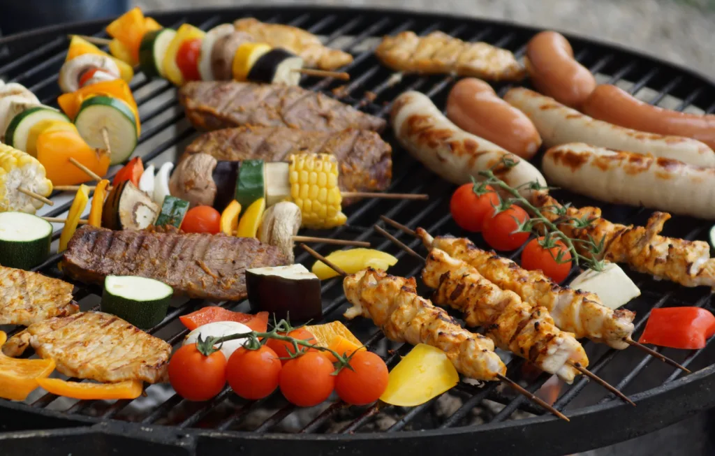 rich in protein meat in grill for diet
