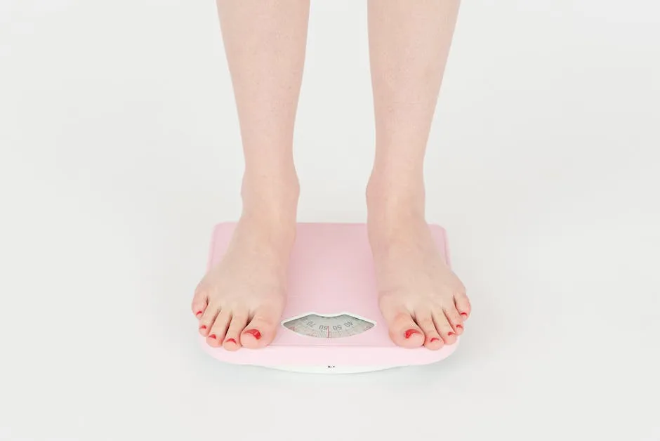 weight loss woman in weighing scale underfueling