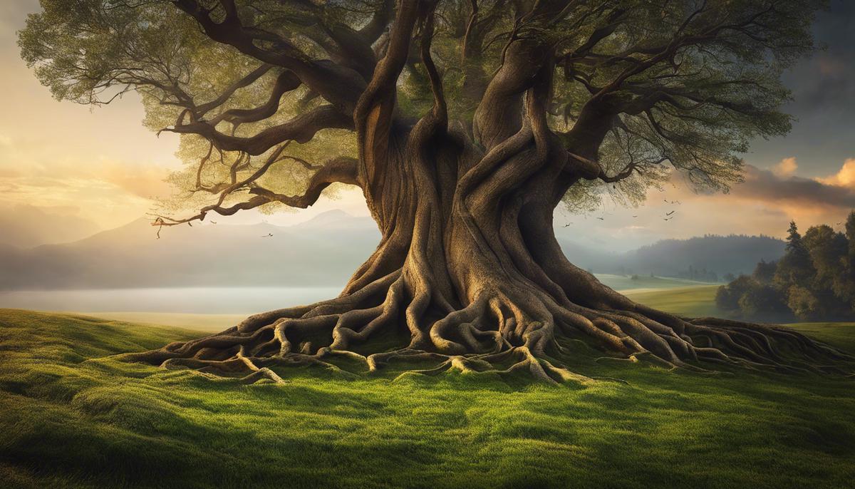Image depicting the roots of a tree symbolizing emotional health as the foundation for overall wellbeing
