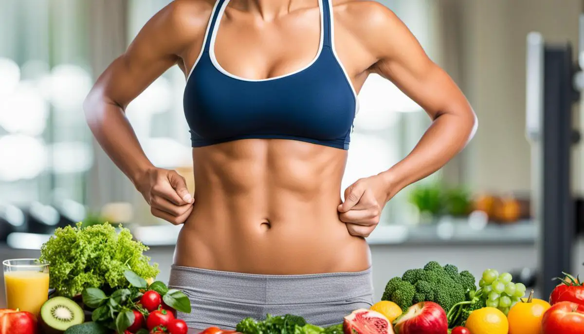 Image of healthy food, exercise, and mental wellness to support fast weight loss and long-term maintenance.