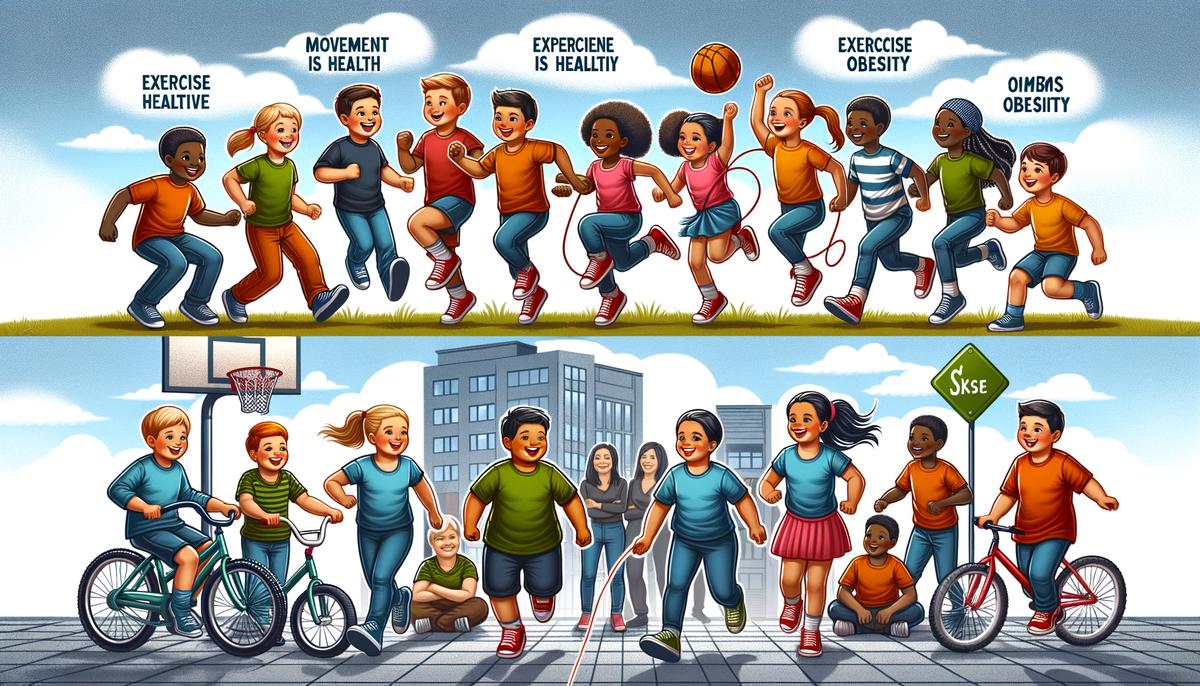 Image depicting the importance of physical activity in combating pediatric obesity